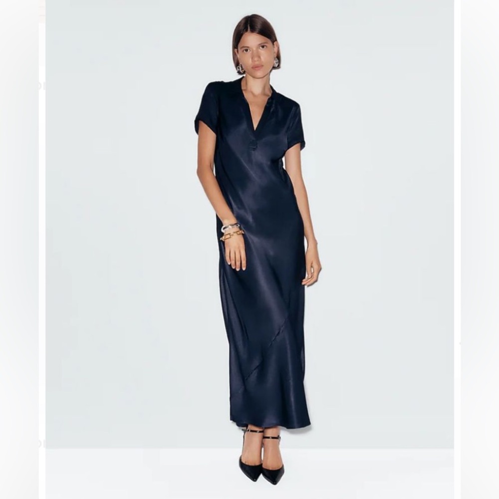 J.CREW Short-sleeve maxi slip dress in luster crepe 4 6